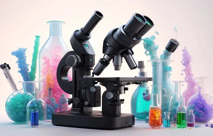Microscope 3D Design Illustration